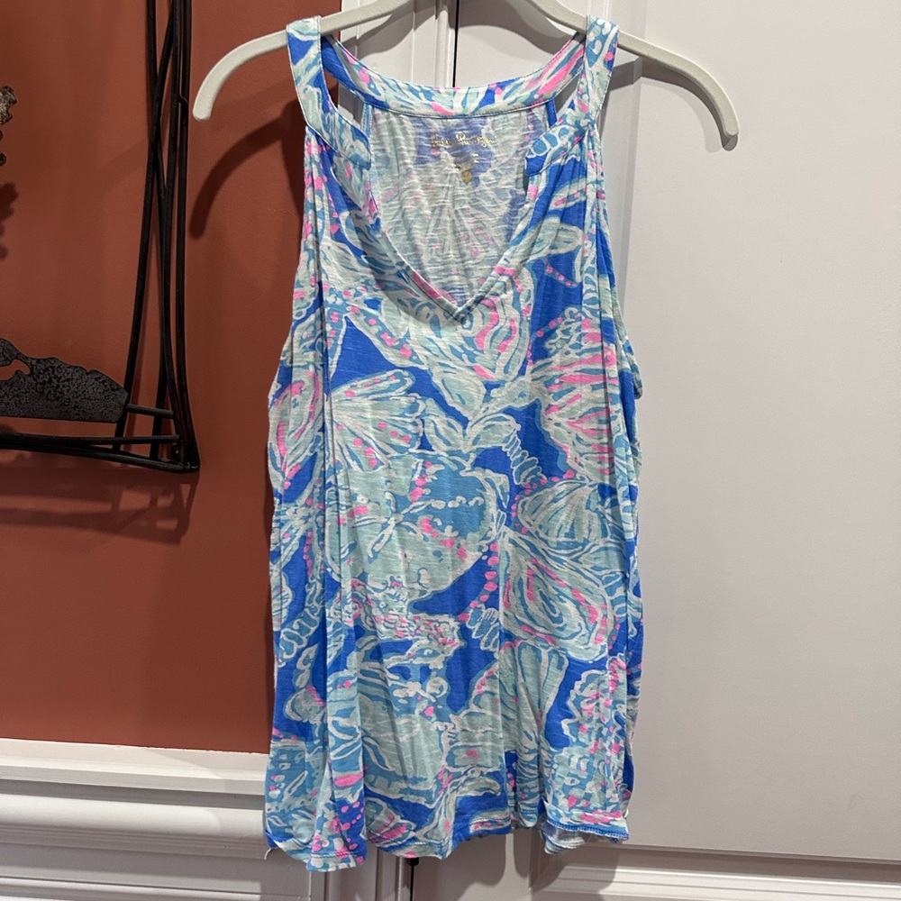 Lilly Pulitzer Arya Tank - Bay Blue Into The Deep - Medium